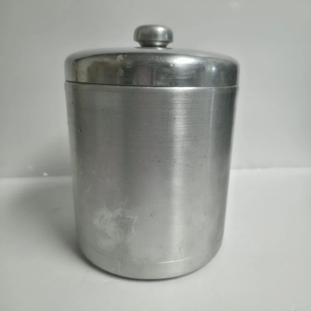 Vintage Mid Century Heller Hostess Ware Aluminum FLOUR Canister Italy Retro 50s